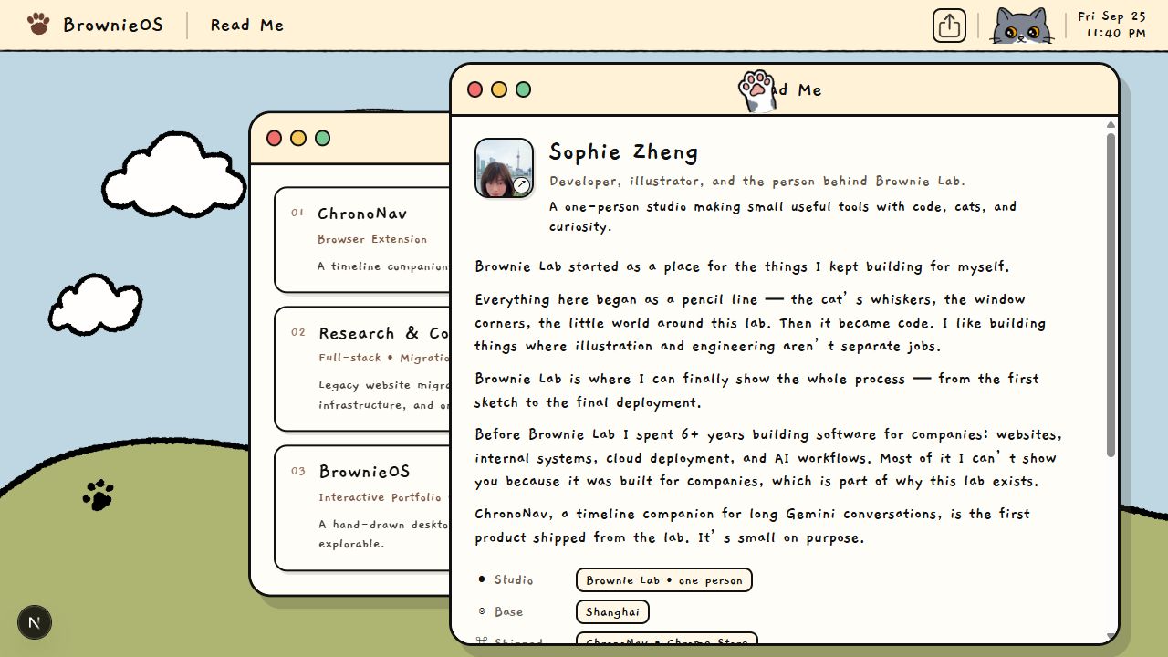 Projects and Read Me open together, showing the shared window shell and hierarchy